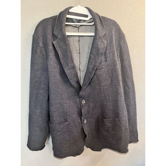 Zachary Prell Unconstructed Blue‎ Wool Blend Blazer Coat Jacket Cardigan XL - Picture 1 of 10